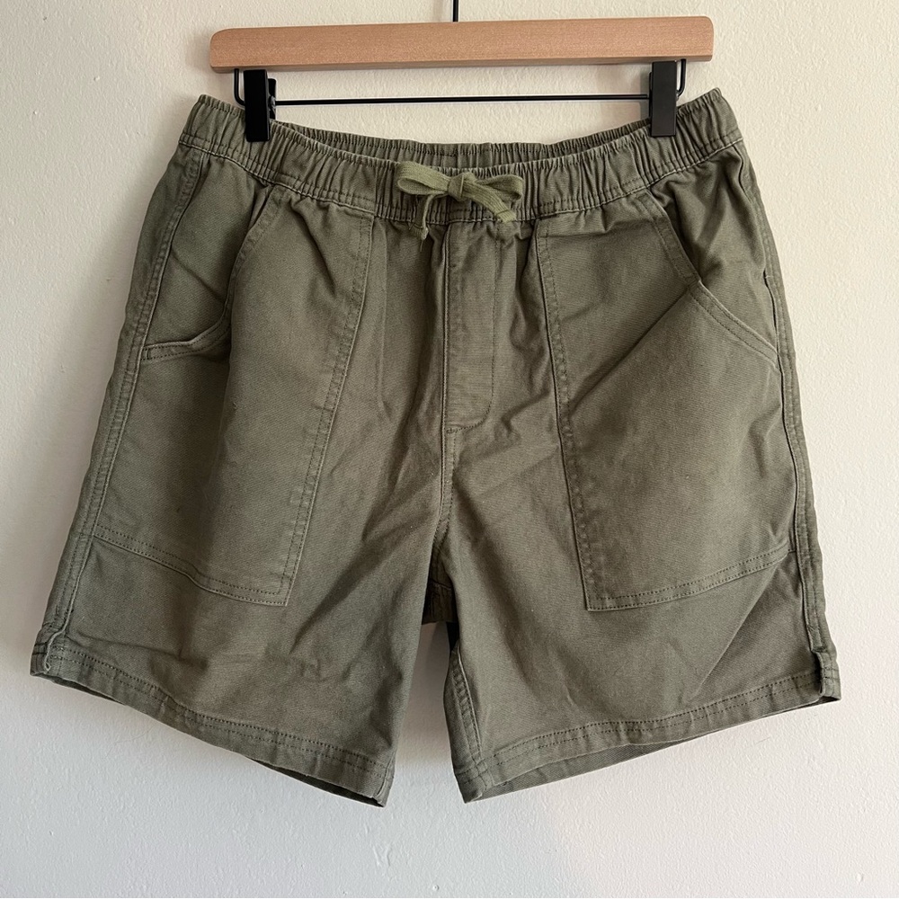 Katin Green Cargo Shorts Relaxed Fit Elastic Waist Size Medium